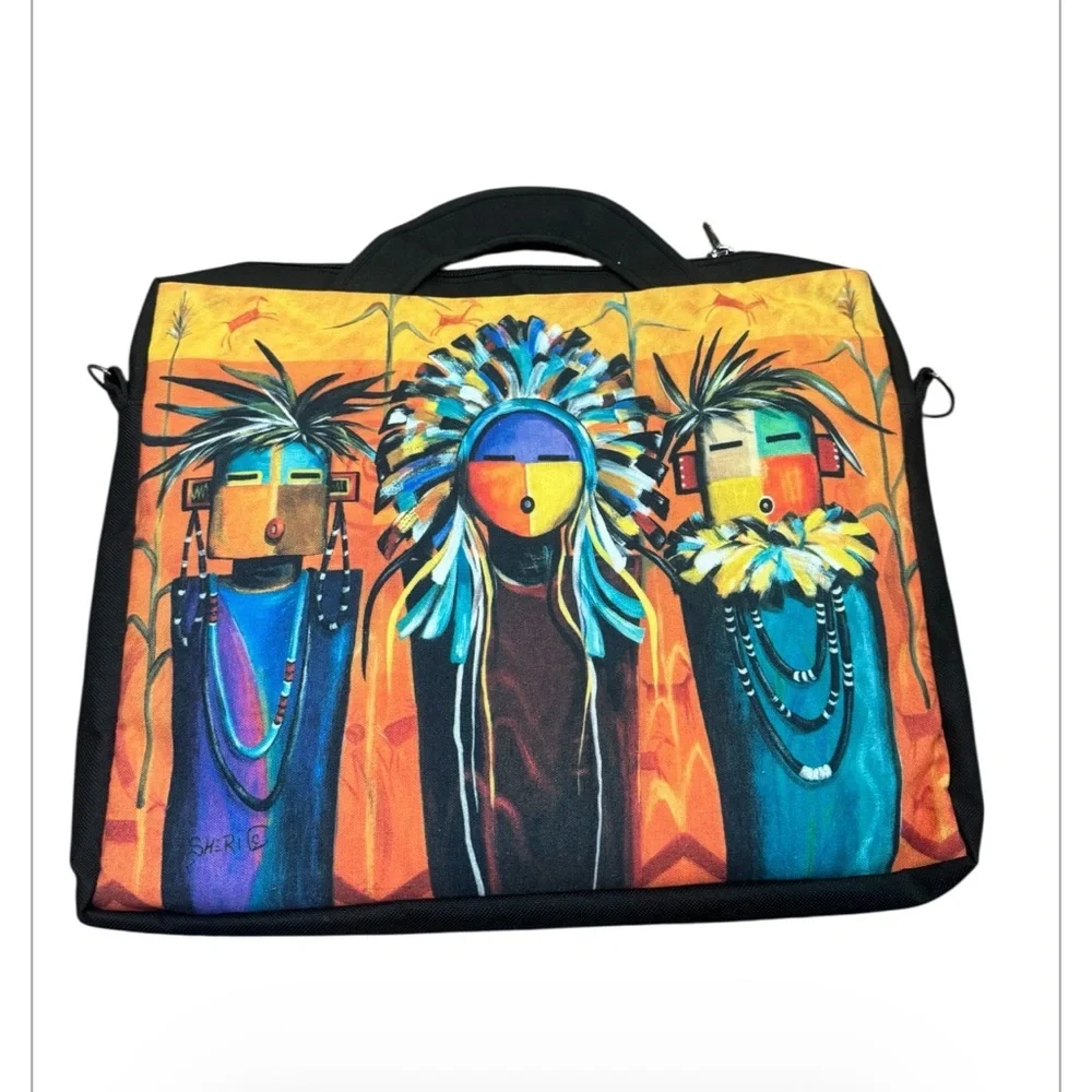 Southwestern Native Art Laptop Bag - Sun Faces
